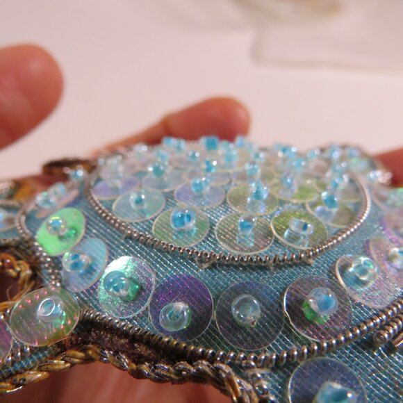 Vintage Sequins & Fabric Sea Turtle and Crab Hangs, Ornament, Tarnished, Aged - Picture 5 of 9